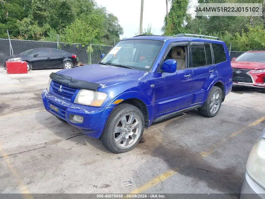 2002 Mitsubishi Montero Limited VIN: JA4MW51R22J015102 Lot: 40079858