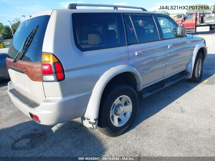 2002 Mitsubishi Montero Sport Es/Sport Ls VIN: JA4LS21HX2P012958 Lot: 40342847