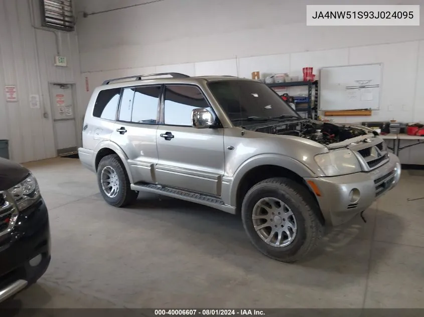 2003 Mitsubishi Montero 20Th Anniversary/Limited VIN: JA4NW51S93J024095 Lot: 40006607