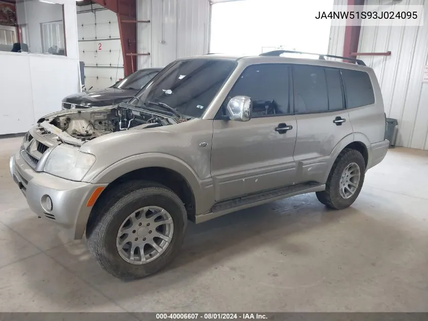 2003 Mitsubishi Montero 20Th Anniversary/Limited VIN: JA4NW51S93J024095 Lot: 40006607