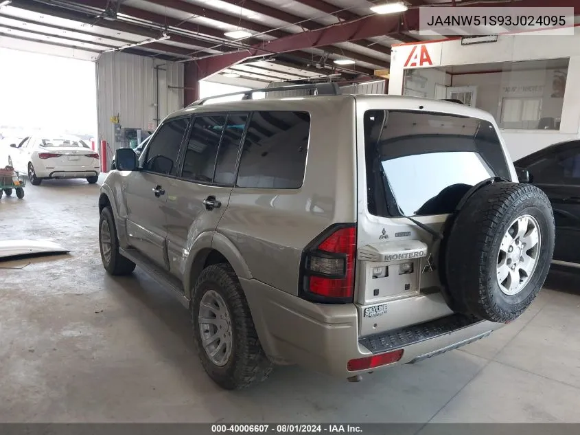 2003 Mitsubishi Montero 20Th Anniversary/Limited VIN: JA4NW51S93J024095 Lot: 40006607