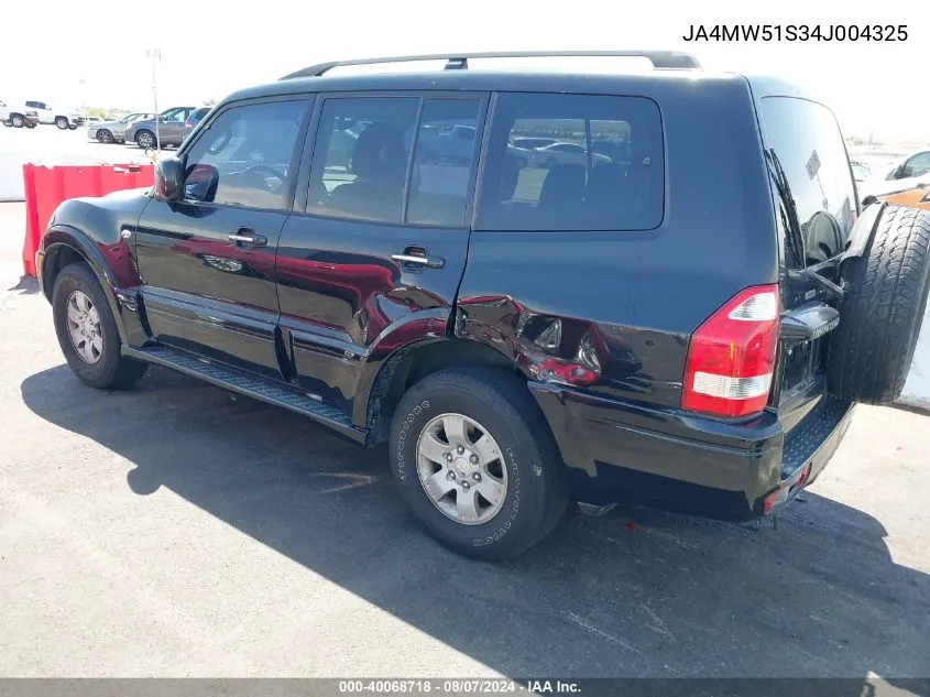 2004 Mitsubishi Montero Xls VIN: JA4MW51S34J004325 Lot: 40068718