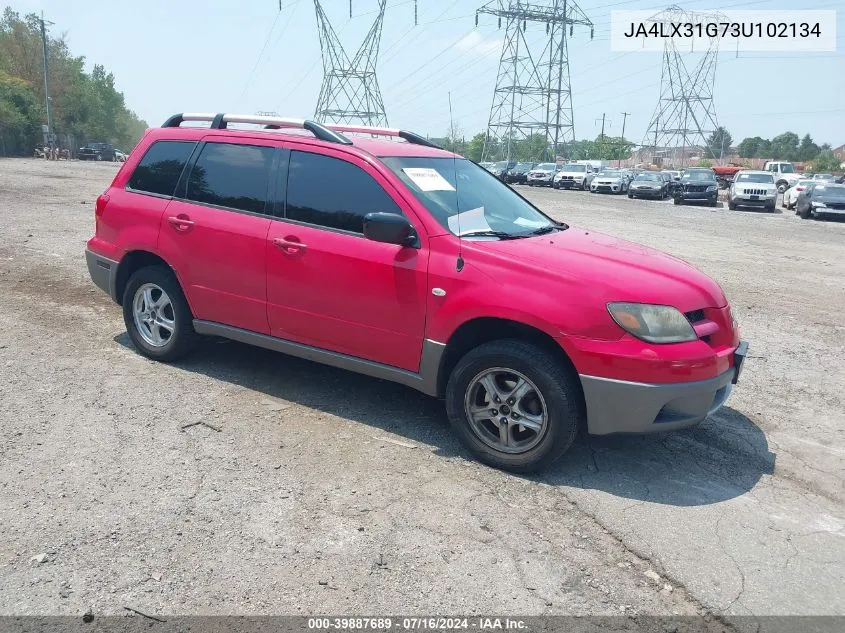 2003 Mitsubishi Outlander Ls VIN: JA4LX31G73U102134 Lot: 39887689