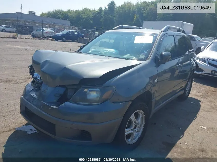 JA4LZ31G53U019649 2003 Mitsubishi Outlander Ls