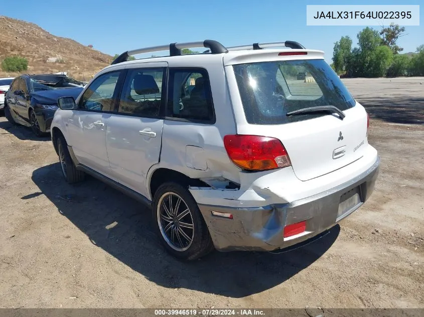 2004 Mitsubishi Outlander Ls VIN: JA4LX31F64U022395 Lot: 39946519