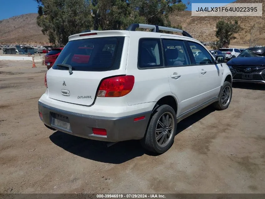 2004 Mitsubishi Outlander Ls VIN: JA4LX31F64U022395 Lot: 39946519