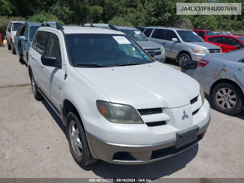 2004 Mitsubishi Outlander Ls VIN: JA4LX31F84U007669 Lot: 40124232