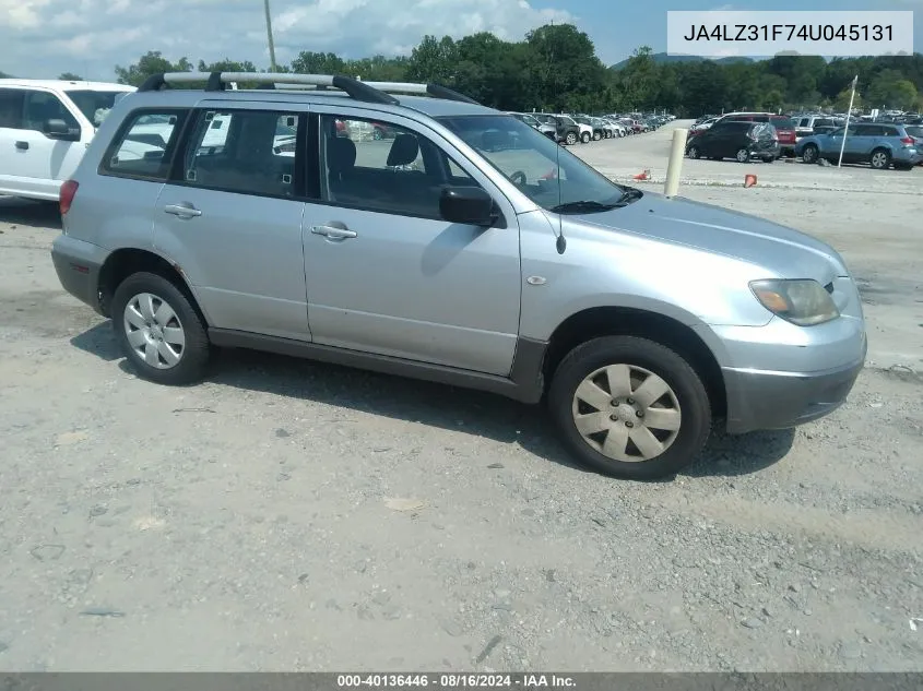 2004 Mitsubishi Outlander Ls VIN: JA4LZ31F74U045131 Lot: 40136446