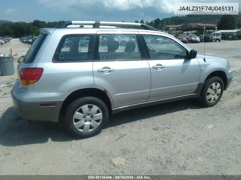 2004 Mitsubishi Outlander Ls VIN: JA4LZ31F74U045131 Lot: 40136446