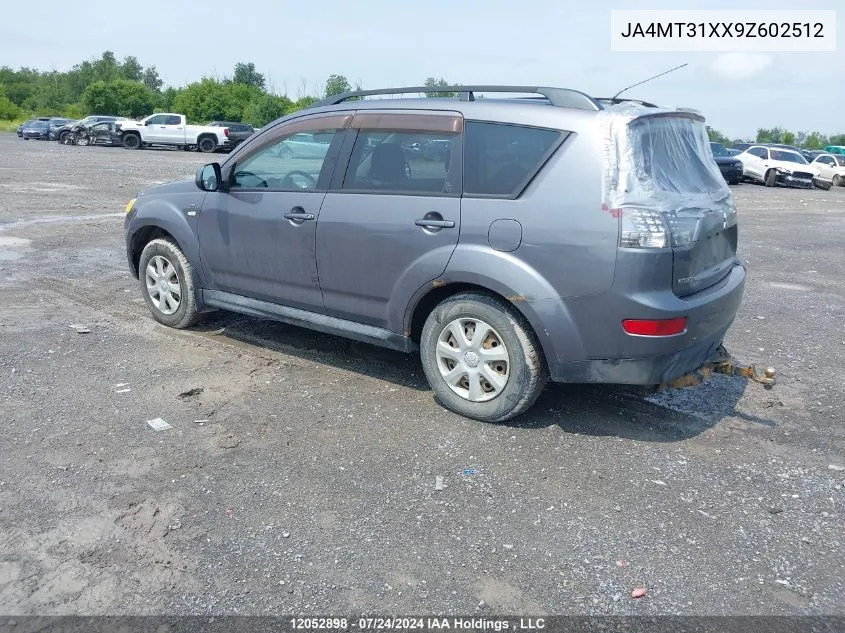 2009 Mitsubishi Outlander Se VIN: JA4MT31XX9Z602512 Lot: 12052898