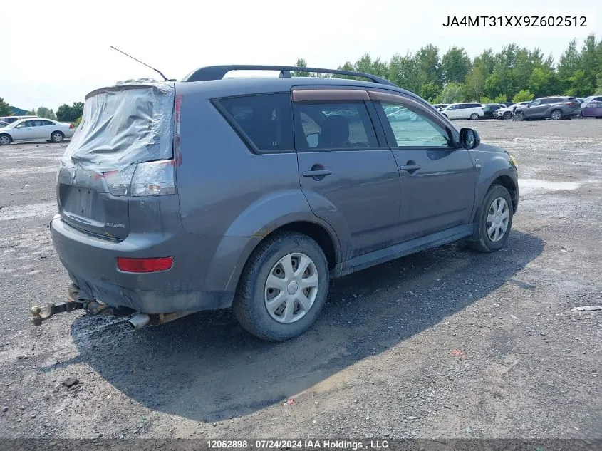 2009 Mitsubishi Outlander Se VIN: JA4MT31XX9Z602512 Lot: 12052898