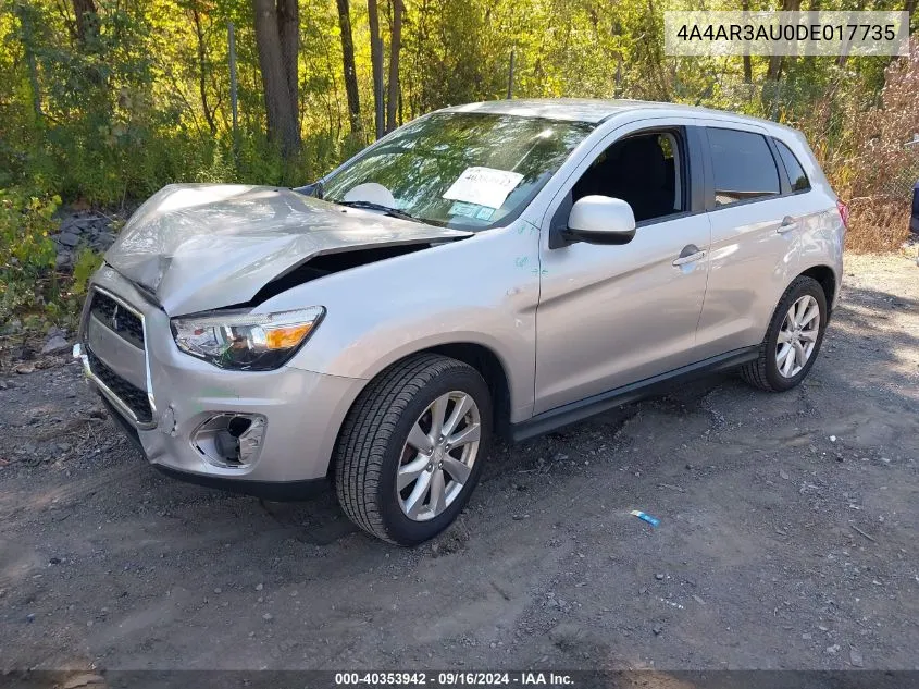 2013 Mitsubishi Outlander Sport Es VIN: 4A4AR3AU0DE017735 Lot: 40353942