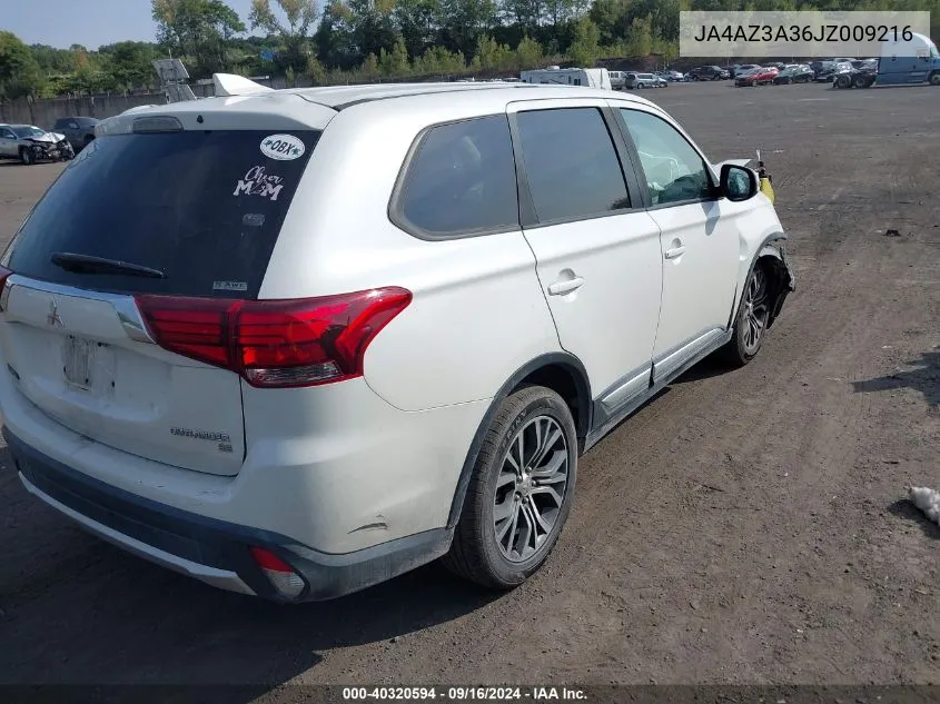 2018 Mitsubishi Outlander Se VIN: JA4AZ3A36JZ009216 Lot: 40320594