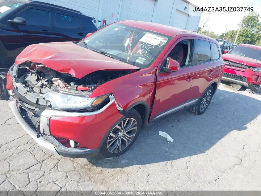 2018 Mitsubishi Outlander Se VIN: JA4AZ3A35JZ037749 Lot: 40352064