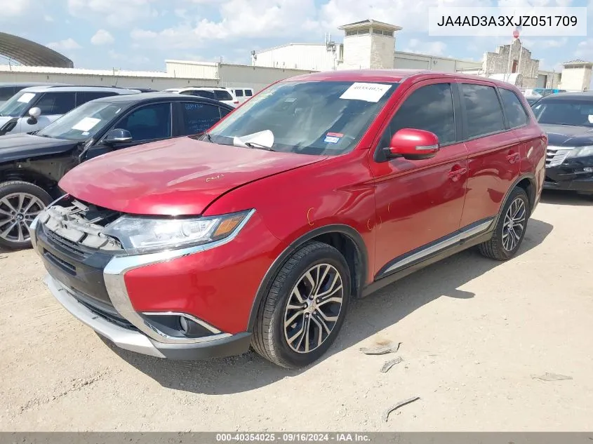 JA4AD3A3XJZ051709 2018 Mitsubishi Outlander Se