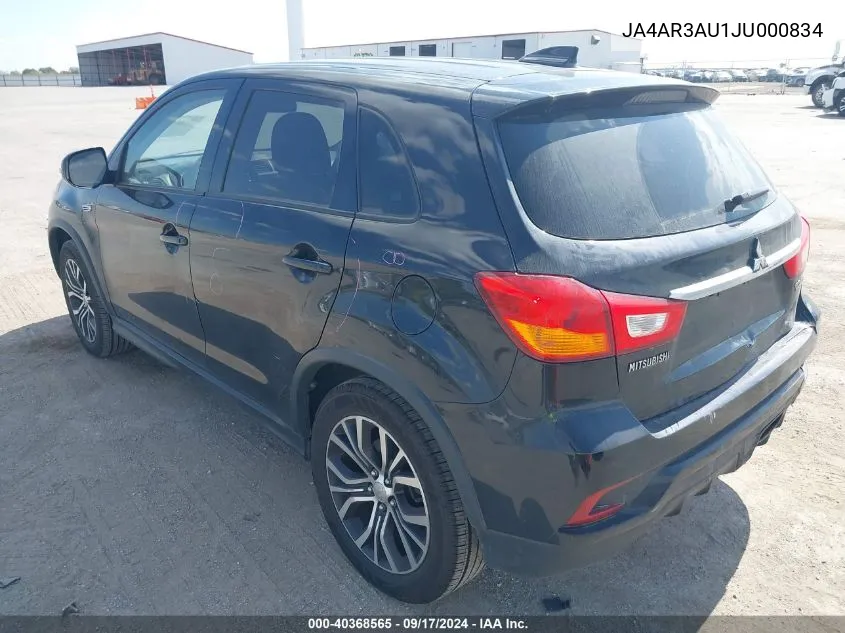 2018 Mitsubishi Outlander Sport 2.0 Es VIN: JA4AR3AU1JU000834 Lot: 40368565