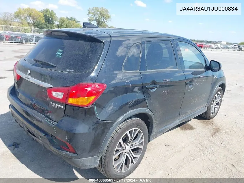 2018 Mitsubishi Outlander Sport 2.0 Es VIN: JA4AR3AU1JU000834 Lot: 40368565