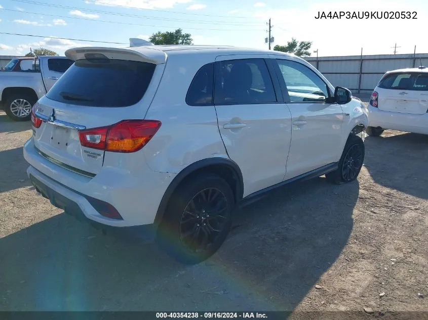 2019 Mitsubishi Outlander Sport 2.0 Sp VIN: JA4AP3AU9KU020532 Lot: 40354238