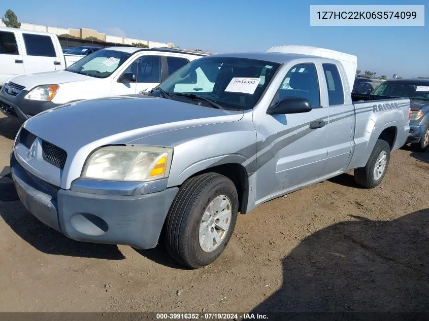 2006 Mitsubishi Raider Ls VIN: 1Z7HC22K06S574099 Lot: 39916352