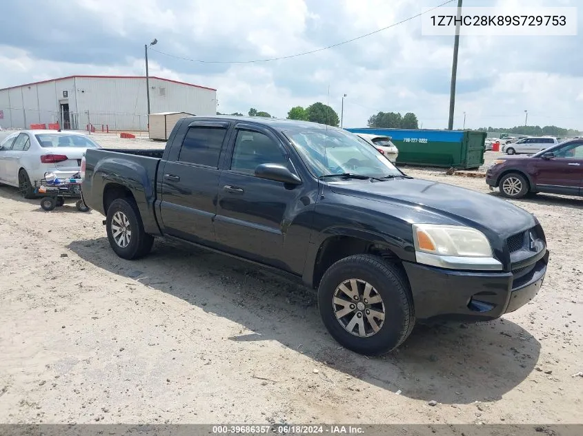 2009 Mitsubishi Raider Ls VIN: 1Z7HC28K89S729753 Lot: 39686357