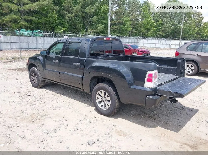 2009 Mitsubishi Raider Ls VIN: 1Z7HC28K89S729753 Lot: 39686357