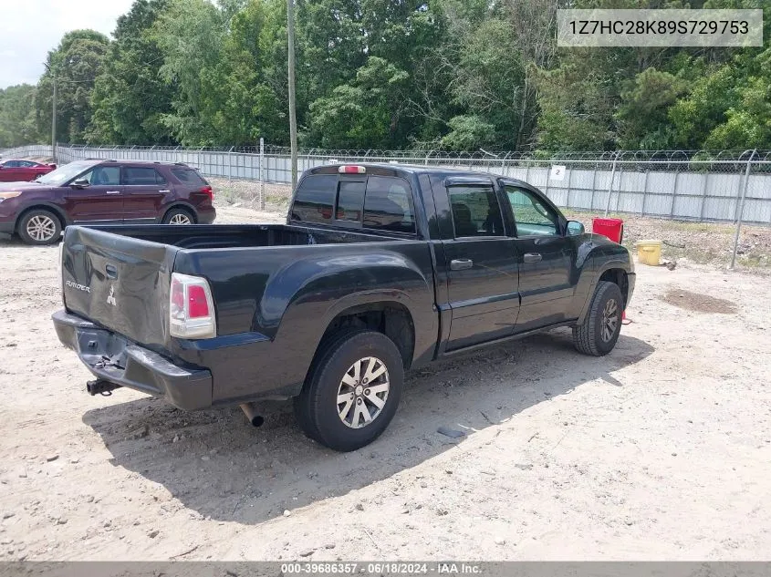 2009 Mitsubishi Raider Ls VIN: 1Z7HC28K89S729753 Lot: 39686357