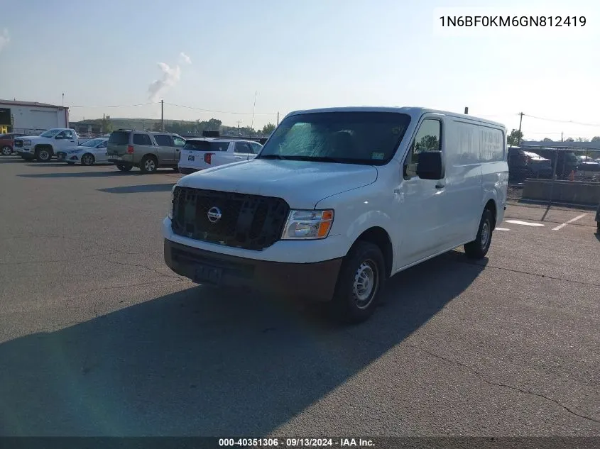 2016 Nissan Nv Cargo Nv1500 S V6 VIN: 1N6BF0KM6GN812419 Lot: 40351306