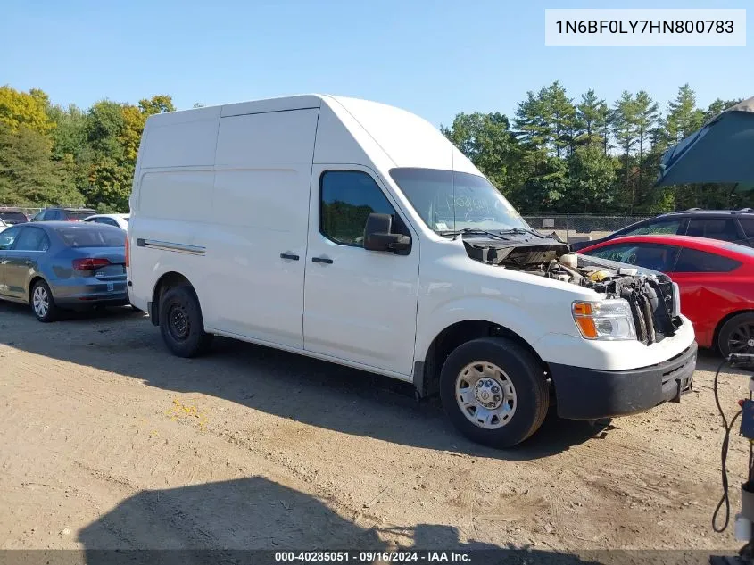 2017 Nissan Nv Cargo Nv2500 Hd Sv V6 VIN: 1N6BF0LY7HN800783 Lot: 40285051