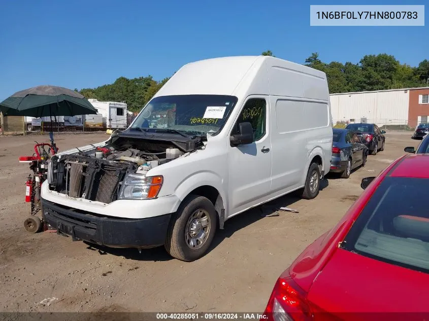 1N6BF0LY7HN800783 2017 Nissan Nv Cargo Nv2500 Hd Sv V6