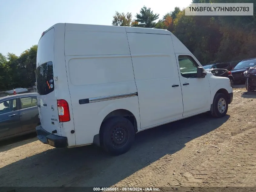 2017 Nissan Nv Cargo Nv2500 Hd Sv V6 VIN: 1N6BF0LY7HN800783 Lot: 40285051