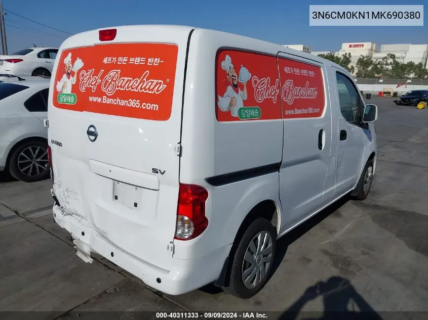 2021 Nissan Nv200 Compact Cargo Sv Xtronic Cvt VIN: 3N6CM0KN1MK690380 Lot: 40311333