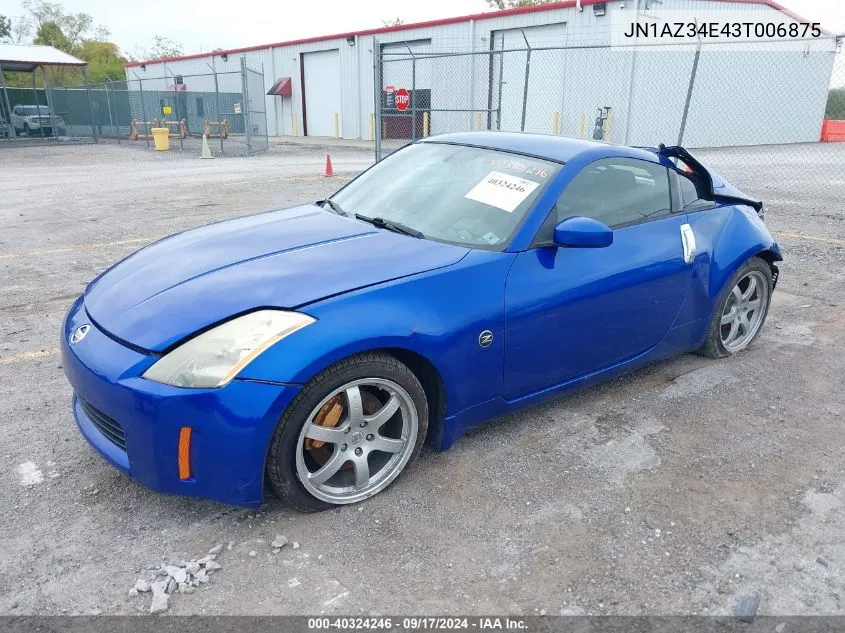 2003 Nissan 350Z Track VIN: JN1AZ34E43T006875 Lot: 40324246