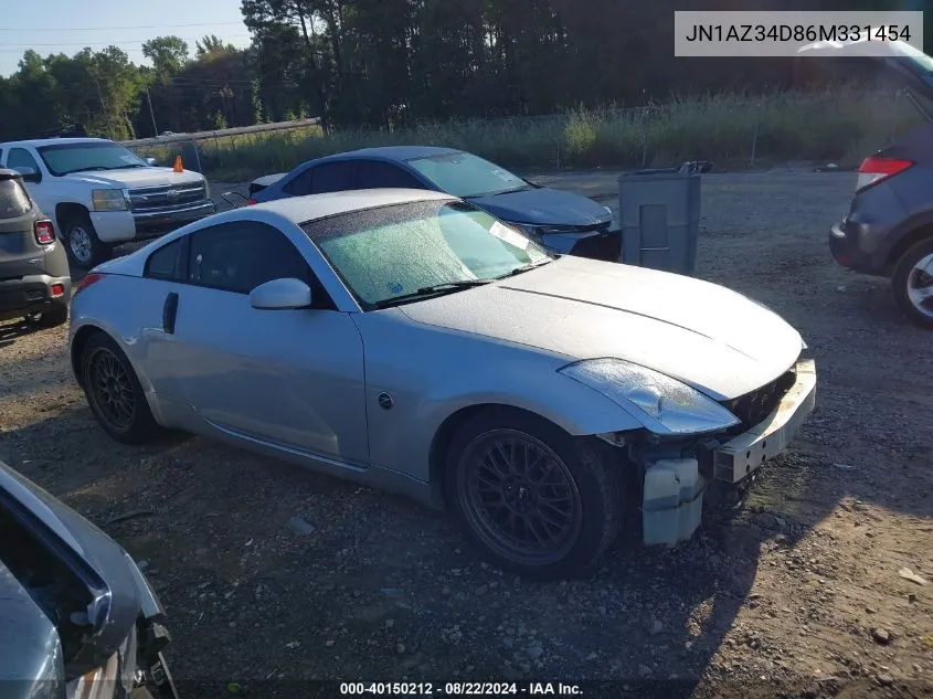 2006 Nissan 350Z VIN: JN1AZ34D86M331454 Lot: 40150212