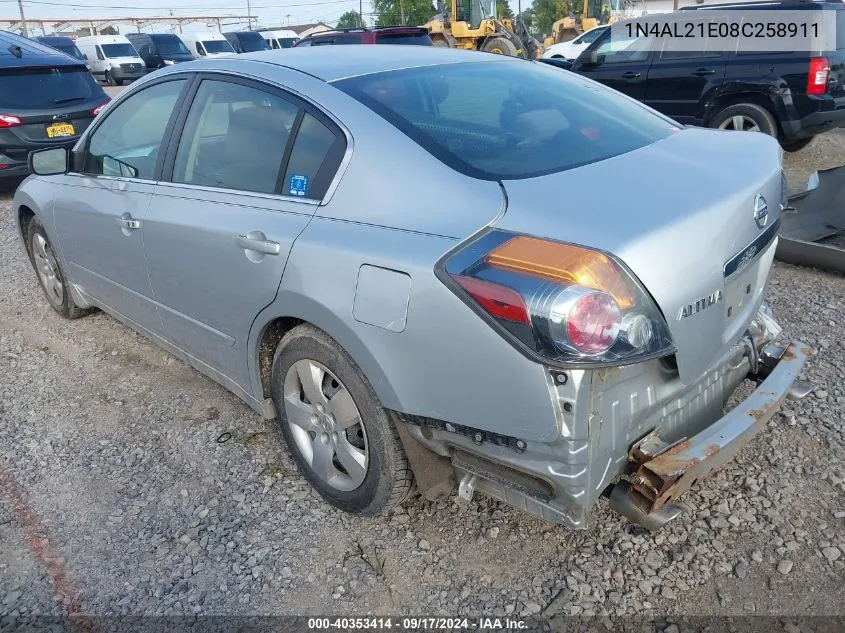 2008 Nissan Altima 2.5 S VIN: 1N4AL21E08C258911 Lot: 40353414