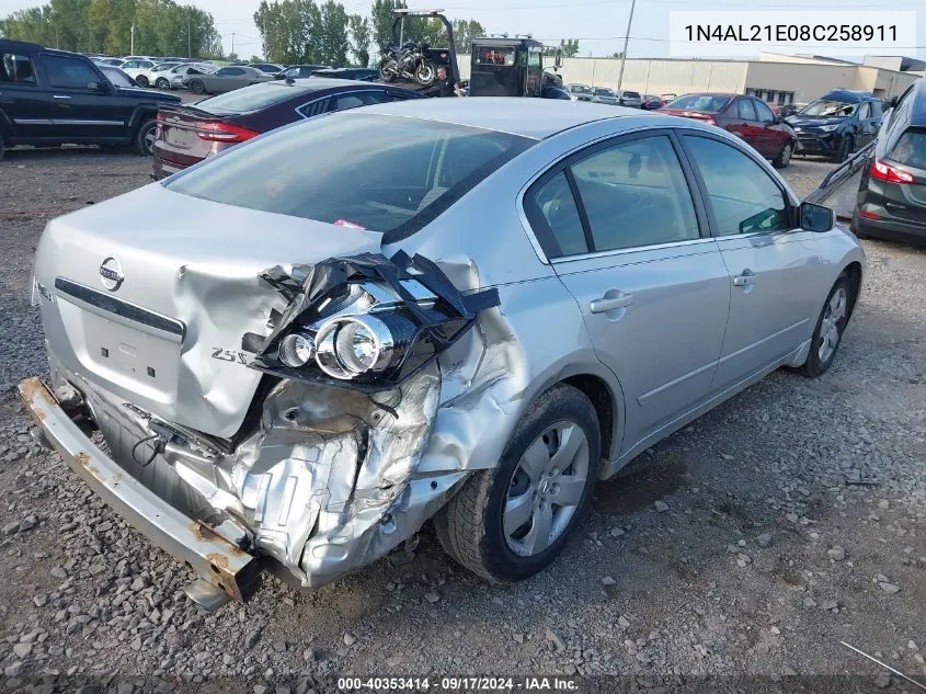 2008 Nissan Altima 2.5 S VIN: 1N4AL21E08C258911 Lot: 40353414