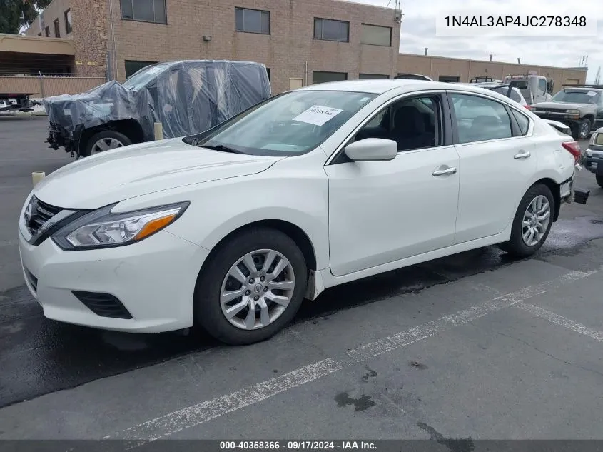 2018 Nissan Altima 2.5 S VIN: 1N4AL3AP4JC278348 Lot: 40358366