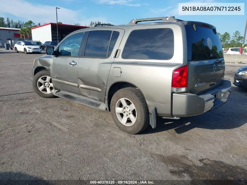 2007 Nissan Armada Se/Le VIN: 5N1BA08A07N712245 Lot: 40376320