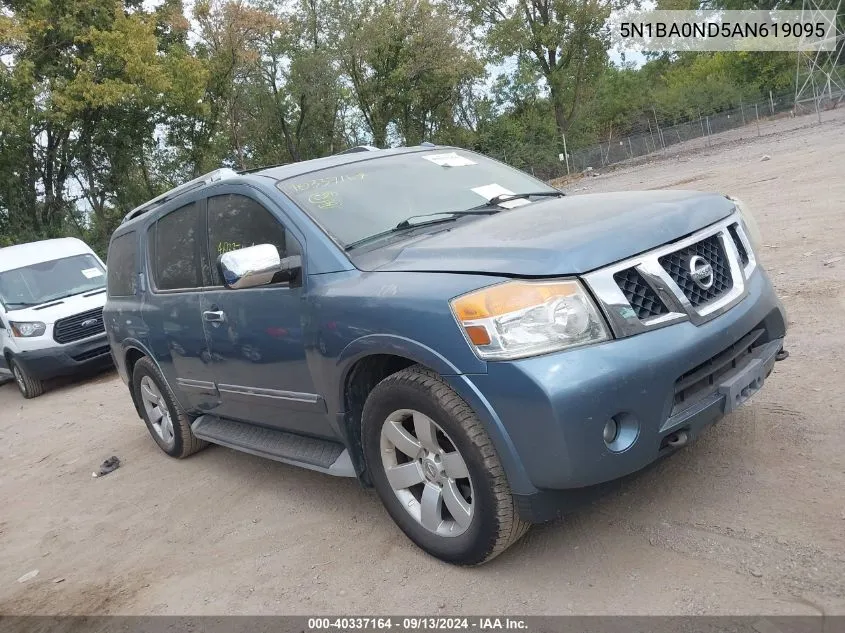 2010 Nissan Armada Se/Titanium/Platinum VIN: 5N1BA0ND5AN619095 Lot: 40337164