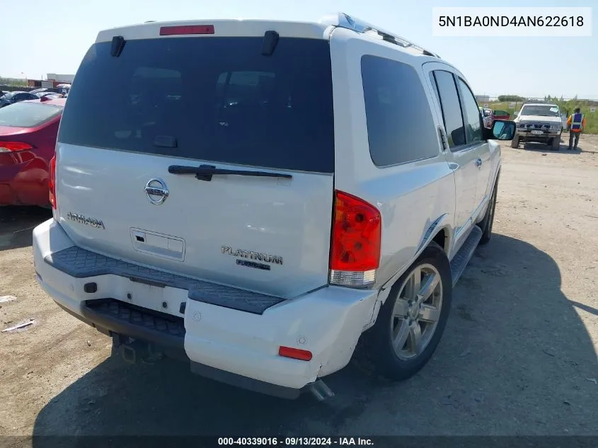 5N1BA0ND4AN622618 2010 Nissan Armada Se/Titanium/Platinum