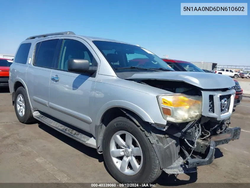 2013 Nissan Armada Sv VIN: 5N1AA0ND6DN610602 Lot: 40339060