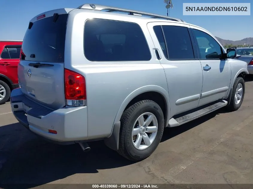 2013 Nissan Armada Sv VIN: 5N1AA0ND6DN610602 Lot: 40339060