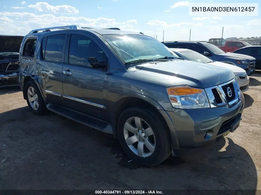 2014 Nissan Armada Sl VIN: 5N1BA0ND3EN612457 Lot: 40344791