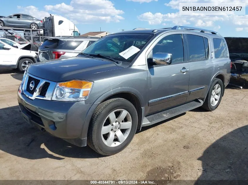 2014 Nissan Armada Sl VIN: 5N1BA0ND3EN612457 Lot: 40344791