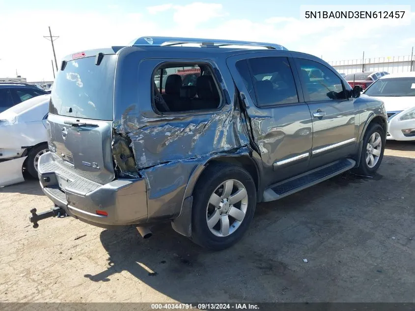 2014 Nissan Armada Sl VIN: 5N1BA0ND3EN612457 Lot: 40344791