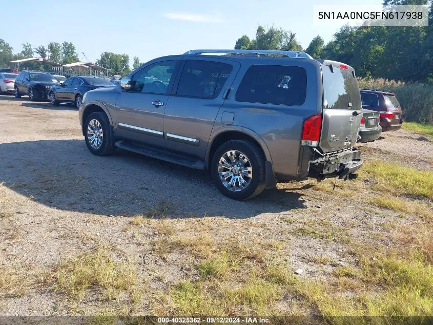 2015 Nissan Armada Platinum VIN: 5N1AA0NC5FN617938 Lot: 40325362