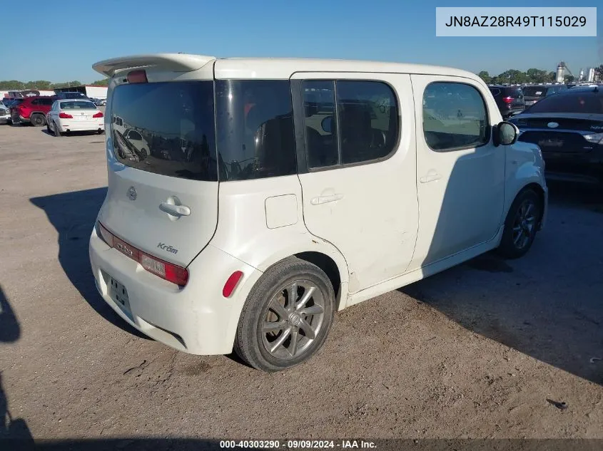 2009 Nissan Cube 1.8 Krom VIN: JN8AZ28R49T115029 Lot: 40303290