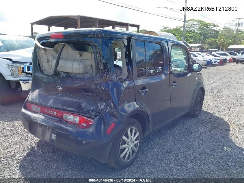 2011 Nissan Cube 1.8S VIN: JN8AZ2KR6BT212800 Lot: 40146436