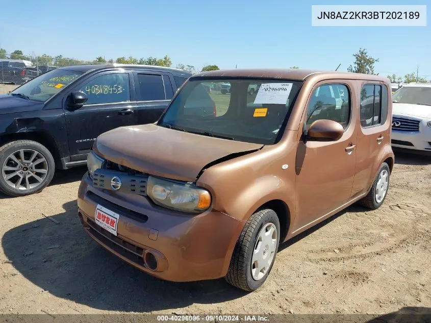 2011 Nissan Cube 1.8S VIN: JN8AZ2KR3BT202189 Lot: 40296096