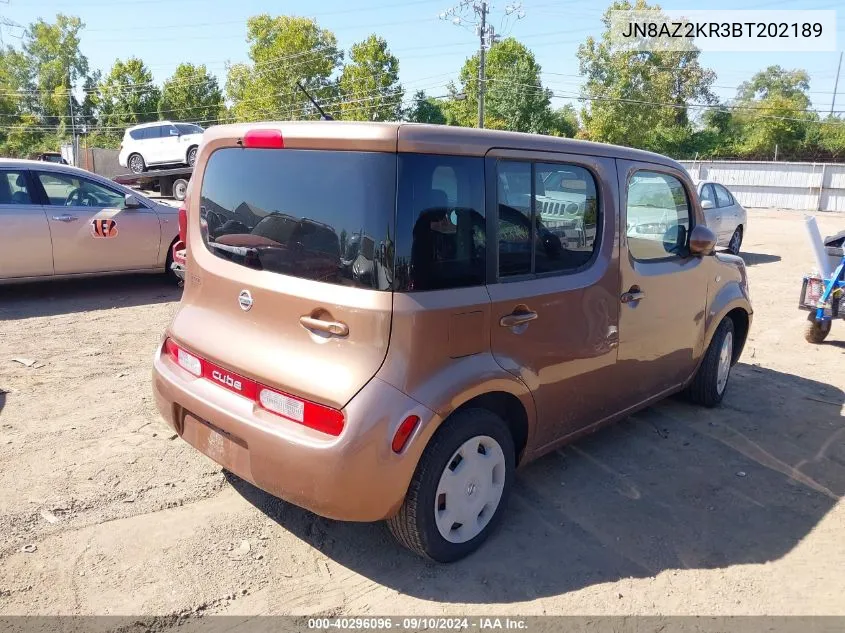 2011 Nissan Cube 1.8S VIN: JN8AZ2KR3BT202189 Lot: 40296096