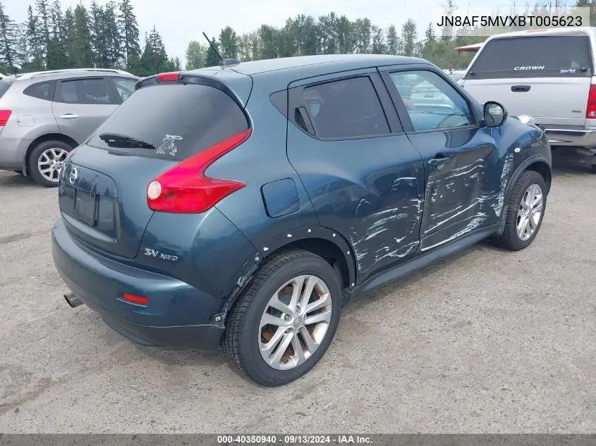 2011 Nissan Juke Sv VIN: JN8AF5MVXBT005623 Lot: 40350940